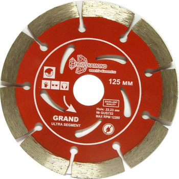 Диск алмазный отрезной Trio-Diamond 125x2x22,2-9 Сегментный серия Grand hot press