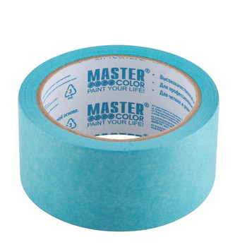 Лента малярная 48мм х 25м рисовая бумага для деликатных поверхностей голубая