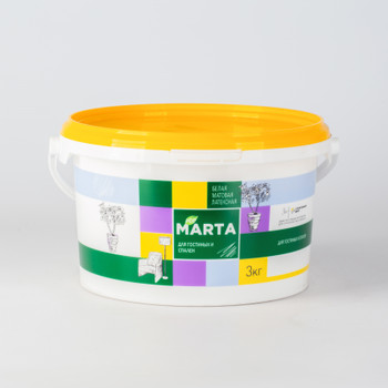 Краска для гостиных и спален MARTA ECO белая 3 кг