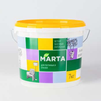 Краска для гостиных и спален MARTA ECO белая 7 кг