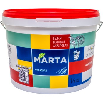 Краска фасадная MARTA ECO белая 14 кг