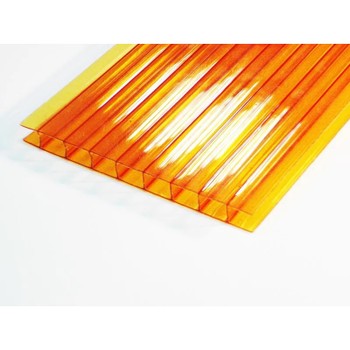 Сотовый поликарбонат MultiGreen, оранжевый 4 мм 2,1х6 м