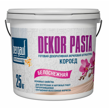 Штукатурка декоративная Bergauf Dekor Pasta, короед, зерно 2 мм, 25кг