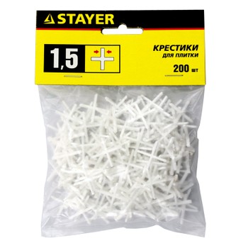 Крестики для плитки Stayer 1,5 мм (200 штук)