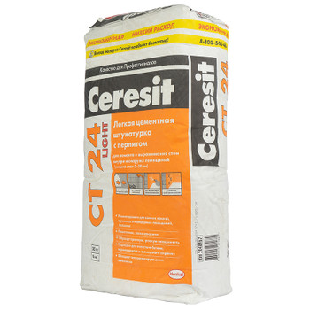 Штукатурка цементная Ceresit CT24 Light, 20 кг