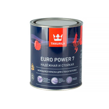 Краска для стен и потолков Tikkurila Euro Power 7 матовая база С 0,9 л