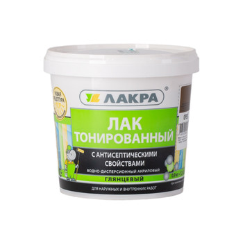 Лак в/д Лакра, тонированный, Орех (0,9 кг)