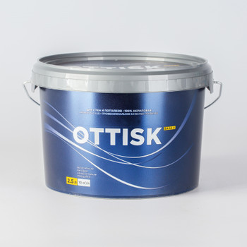 Краска для стен и потолков OTTISK моющаяся база А 2,5 л