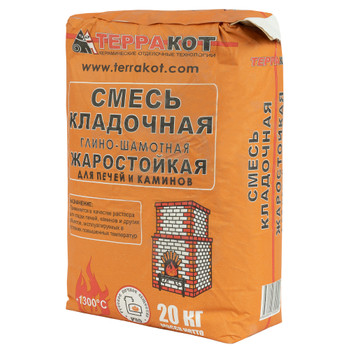 Кладочная смесь жаростойкая для печей и каминов Терракот, 20 кг