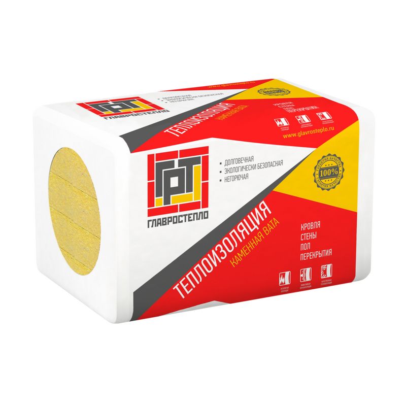 Утеплитель ГлавРосТепло Лайт 25 кг/м³ 38λ (1000х600х50) 12 шт/уп