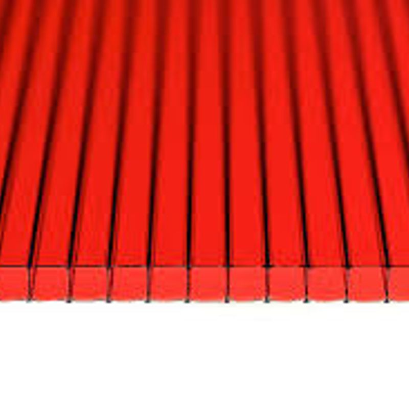 фото Сотовый поликарбонат multigreen, красный 4 мм 2,1х6 м, плот. 0,5кг/м2