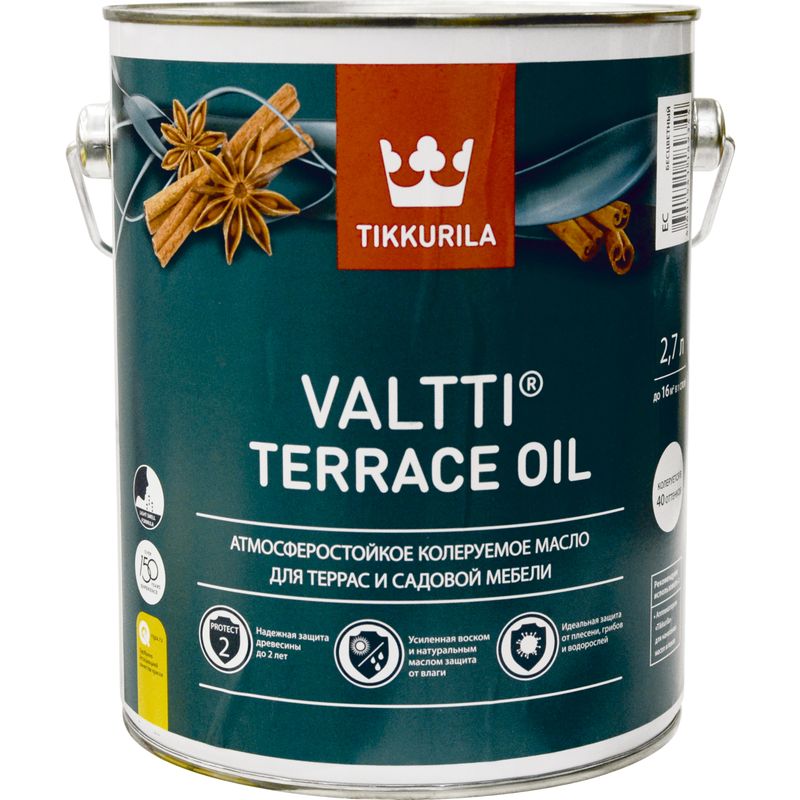 Масло для террас Tikkurila Valtti Terrace Oil база С 2,7 л