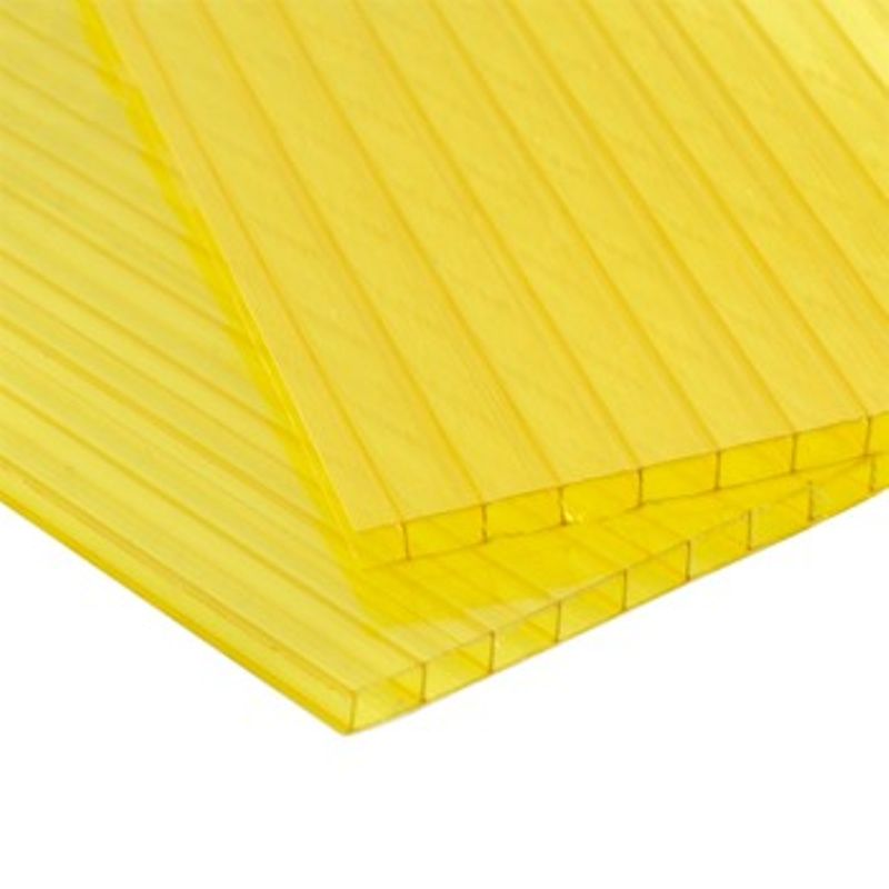 фото Сотовый поликарбонат multigreen, желтый 4 мм 2,1х6 м, плот. 0,5 кг/м2