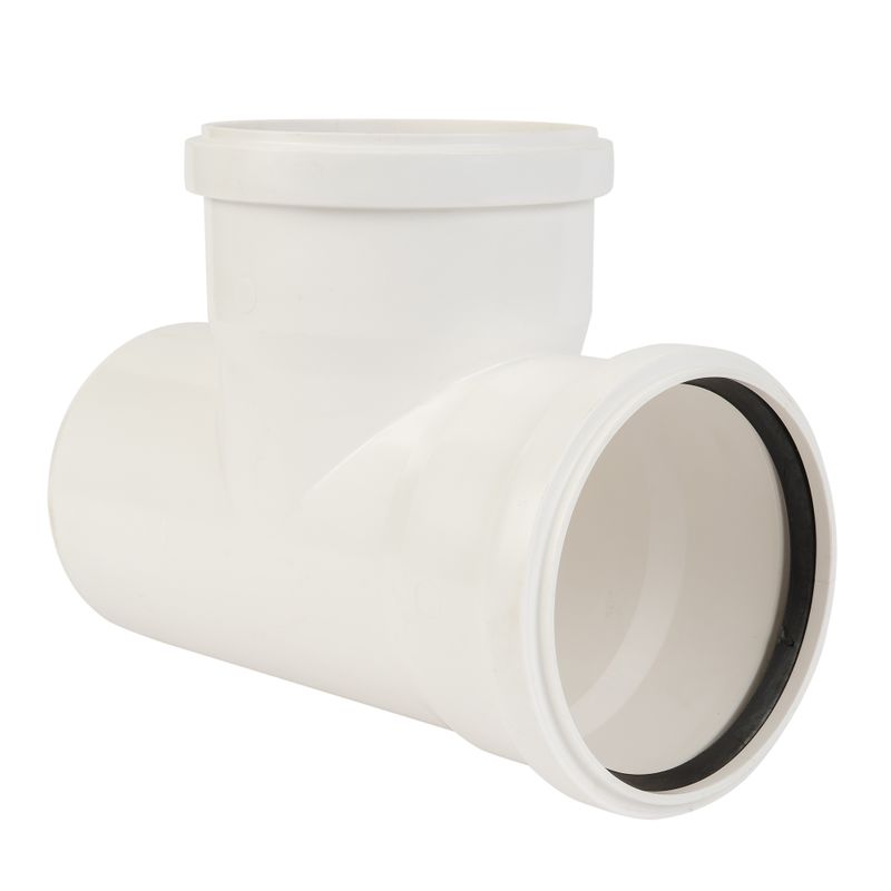 Тройник канализационный 110х110х87,5гр бесшумная Дигор ЛЮКС белый