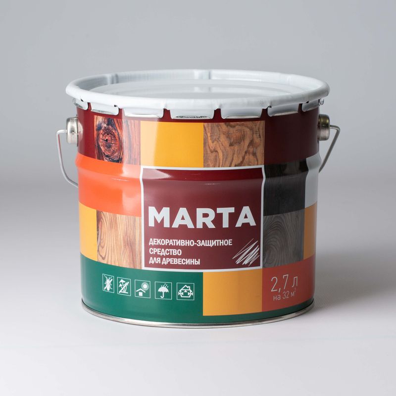 Декоративно-защитное средство для дерева MARTA, палисандр, 2,7л