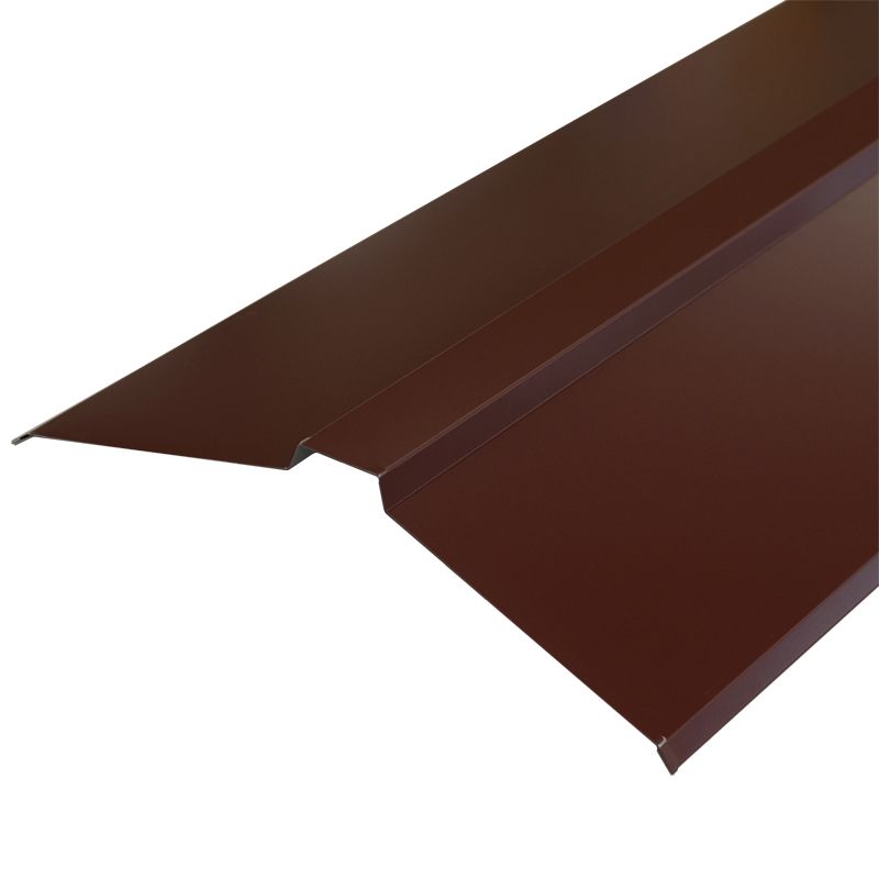 Планка конька плоского 150х150х2000 (ПЭ-RAL 8017-0,45мм) коричневый шоколад
