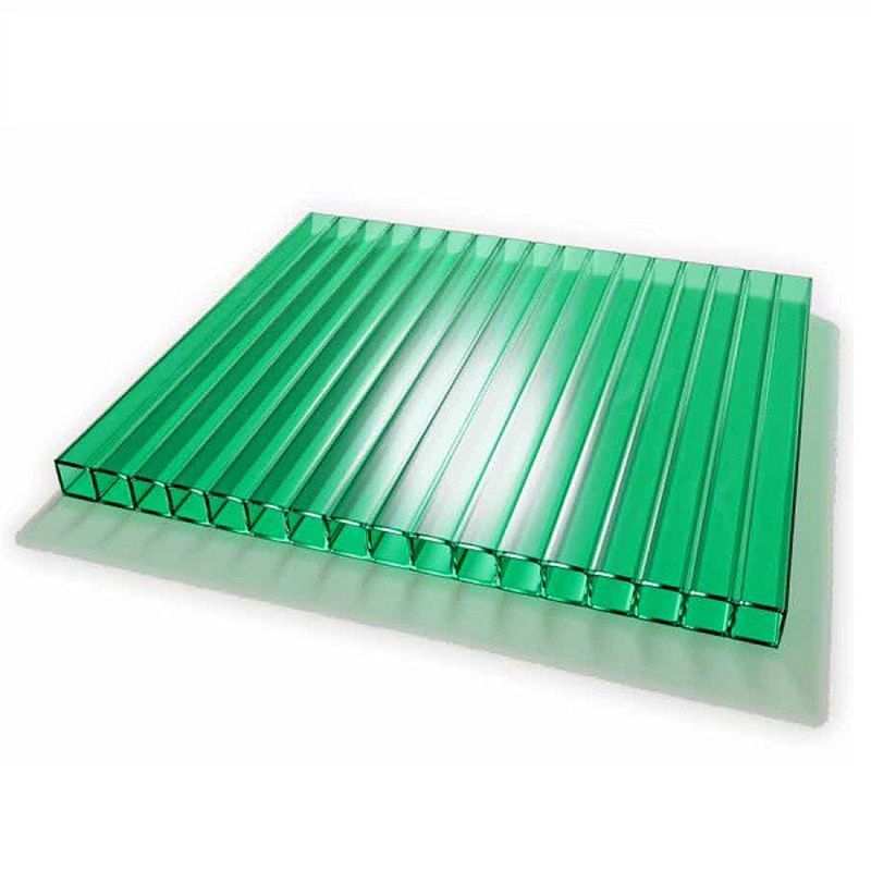 фото Сотовый поликарбонат multigreen, зеленый 4 мм 2,1х6 м, плот. 0,5 кг/м2
