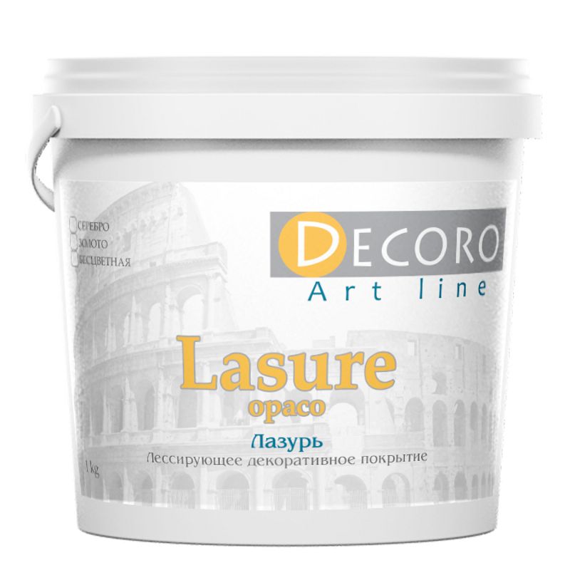 фото Лак лессирующий decoro lasure (эффект античной патины), золото, 1кг