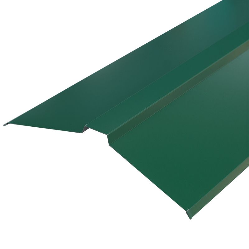 фото Планка конька плоского металлпрофиль pe ral 6005 150х150х2000мм зеленый мох металл профиль
