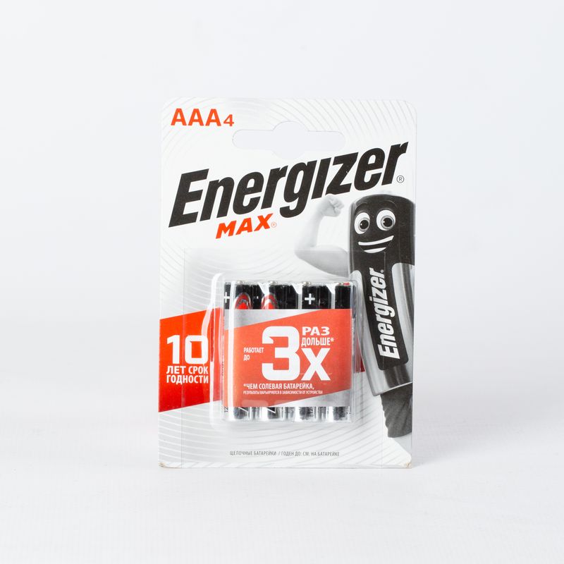 Батарейки алкалиновые Energizer Мах AAA - 4 шт на блистере