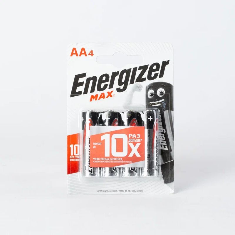 Батарейки алкалиновые Energizer Мах AA - 4 шт на блистере