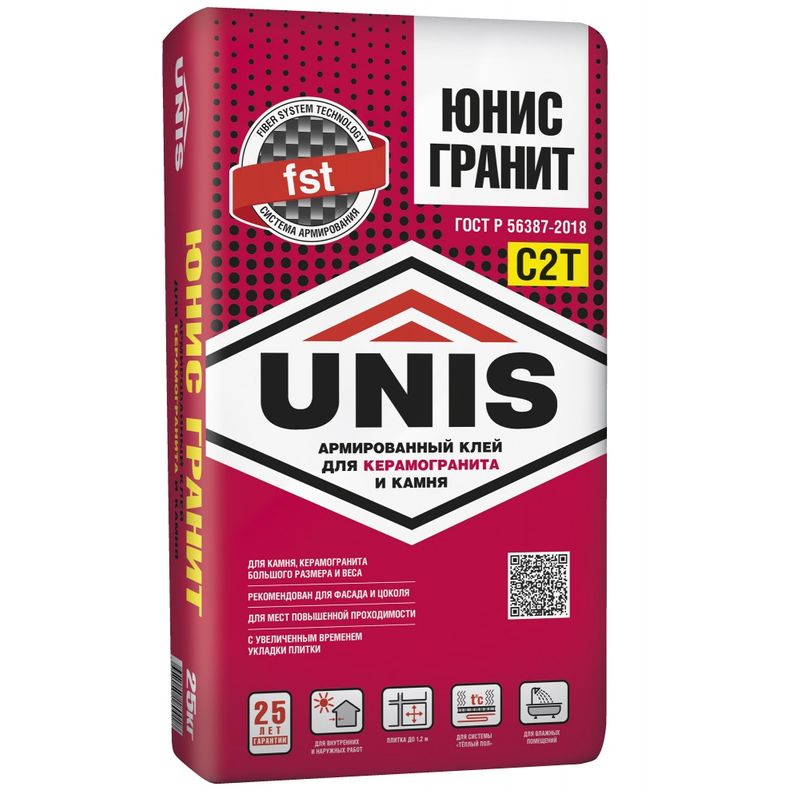 Клей для плитки UNIS Гранит C1TE, 25 кг