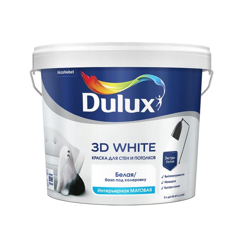 фото Краска dulux 3d white база bw 5л