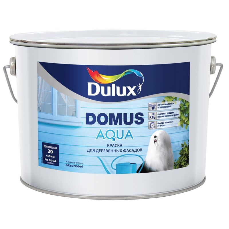 фото Краска dulux domus aqua для деревянных фасадов база bc 9л