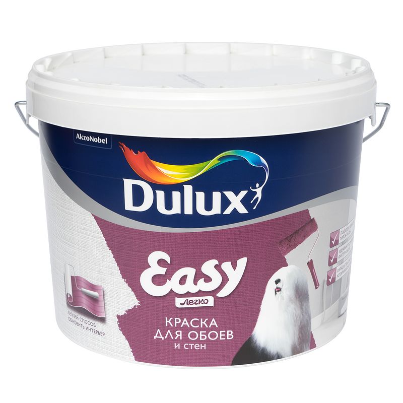 фото Краска dulux easy для обоев и стен база bc 4.5л