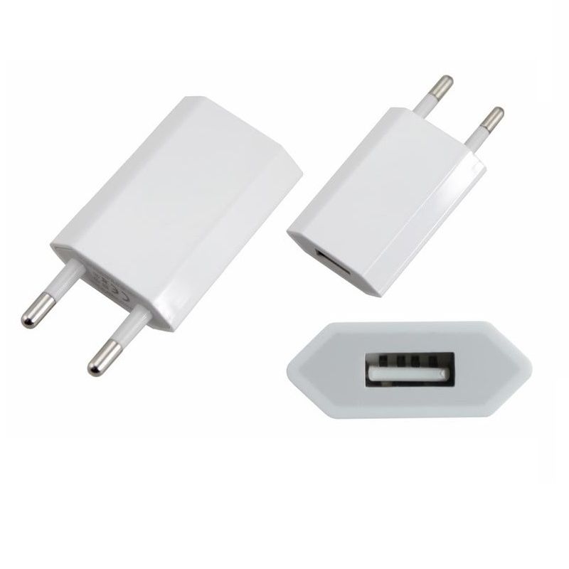 фото Сетевое зарядное устройство iphone/ipod usb белое (сзу) (5v, 1 000 ma) rexant