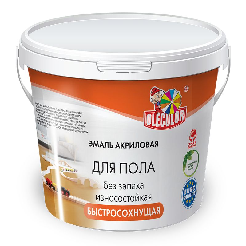 Эмаль акриловая для пола желто-коричневая OLECOLOR, 1 кг