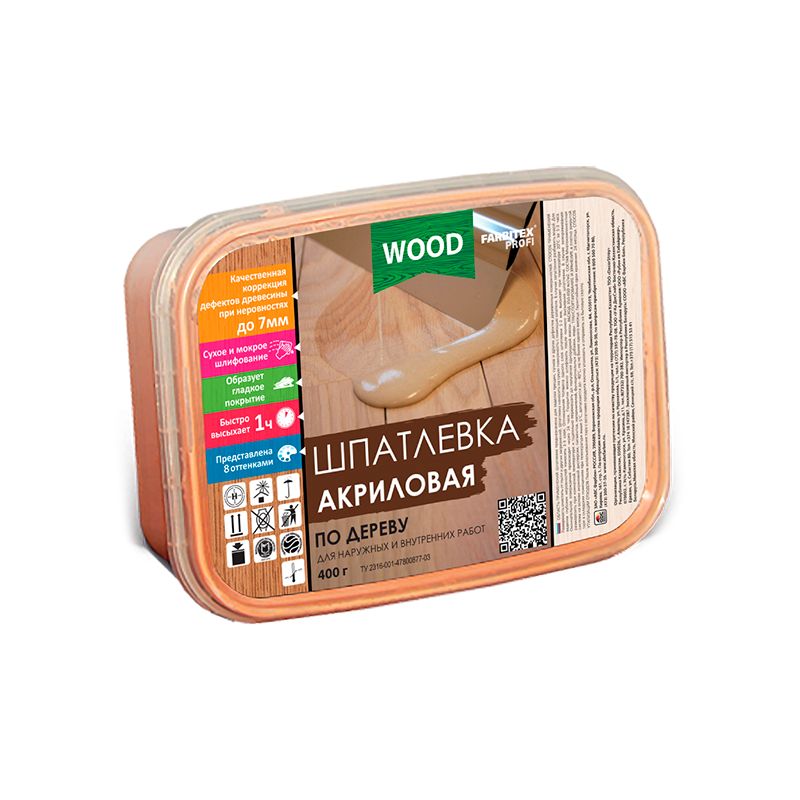 Шпатлевка акриловая по дереву Farbitax Профи Wood бук 0,25 л