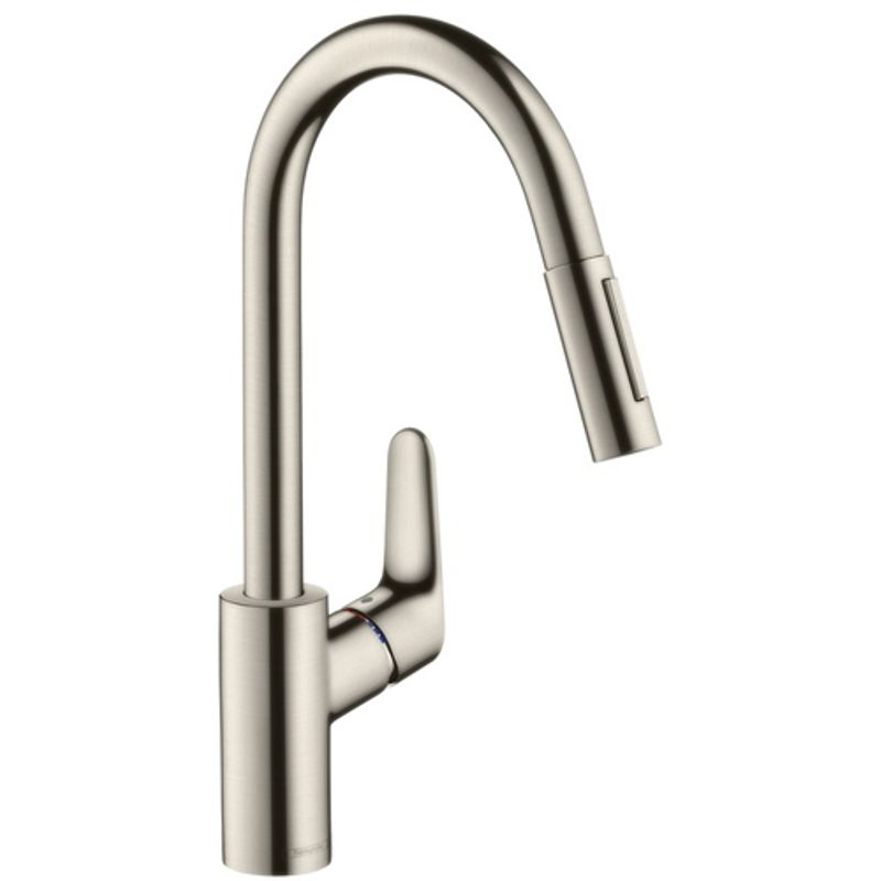 фото Смеситель для кухни hansgrohe focus 31815800 с выдвижным изливом