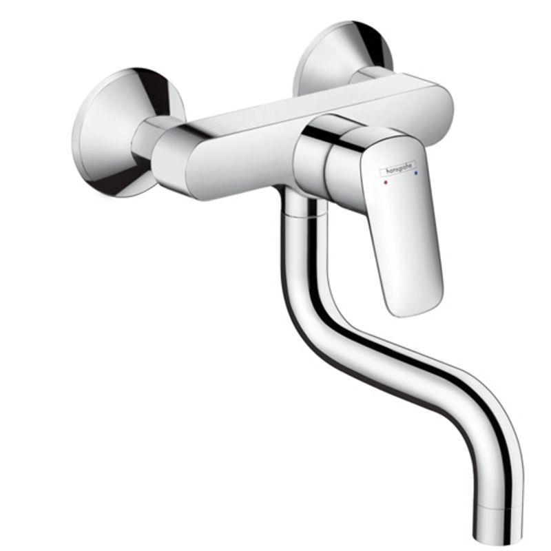 фото Смеситель для кухни hansgrohe logis 71836000 настенный