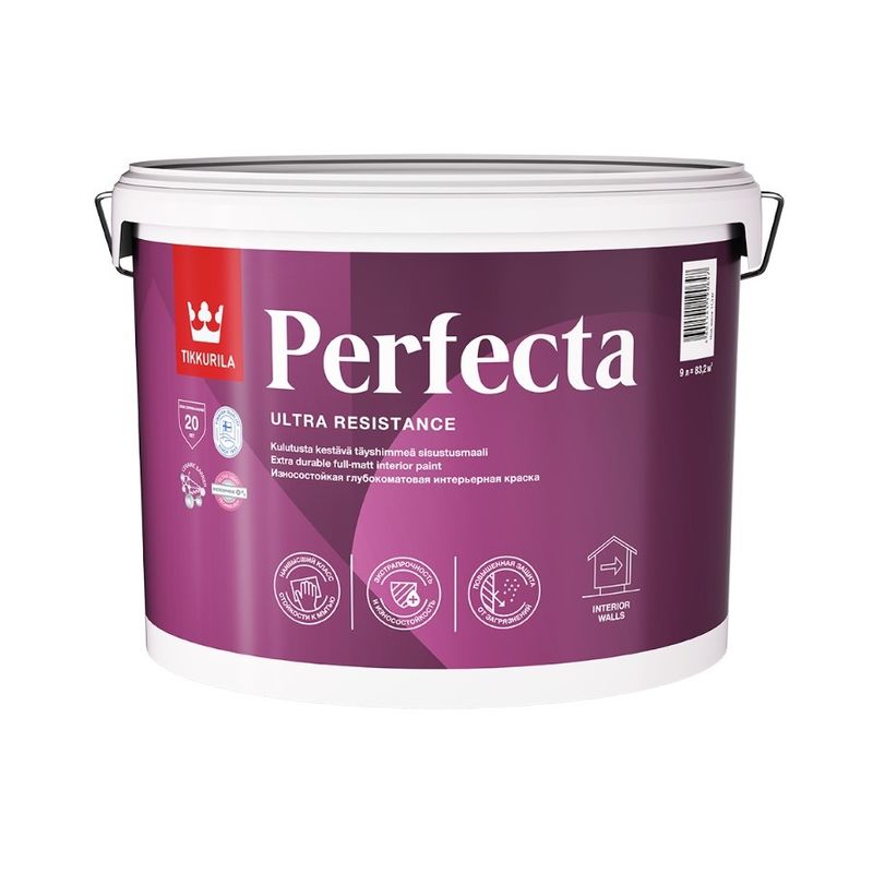 фото Краска износостойкая tikkurila perfecta глубокоматовая база а 9 л