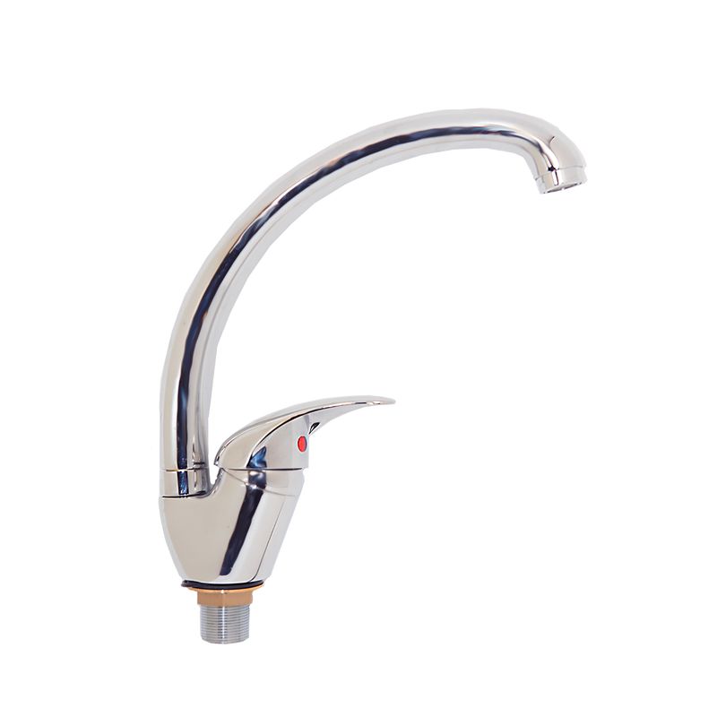 Смеситель д/кухни 3302у-1 (однорычаж., R-излив, на гайке, Силумин) Омега