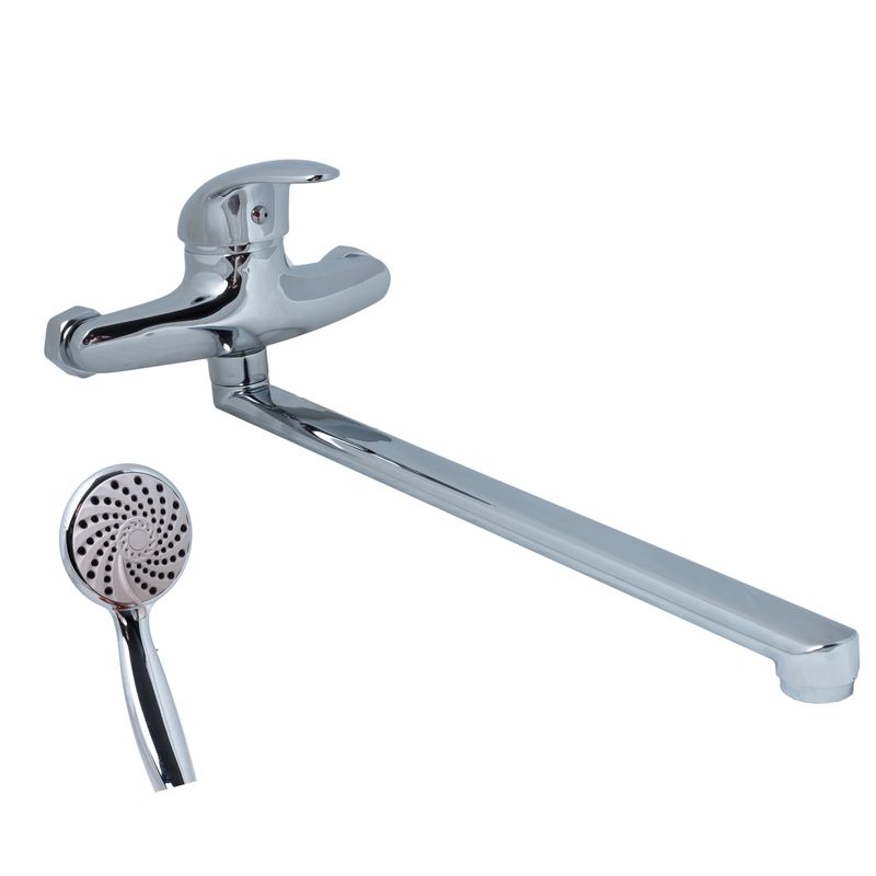 Смеситель д/ванны 3307 НД (однорычаж., L-излив 40 см, Силумин) Омега