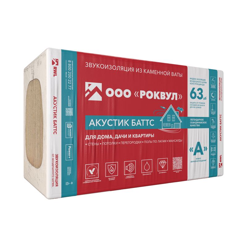 Звукоизоляция для стен из каменной ваты rockwool акустик ультратонкий 1000х600х27