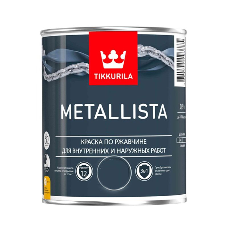 Краска по ржавчине Tikkurila Metallista база А глянцевая 2,5 л