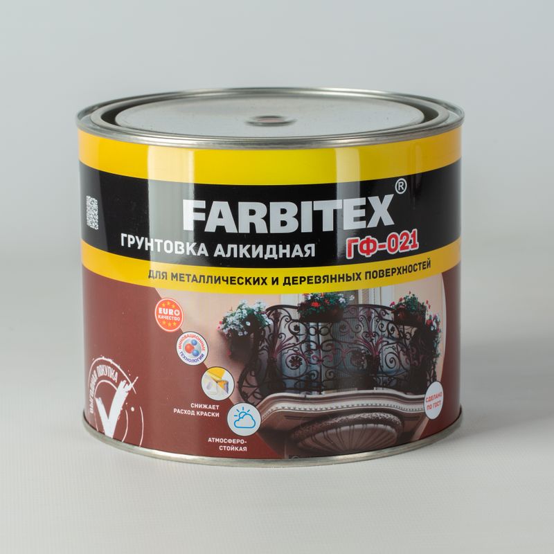 фото Грунт гф-021 красно-коричневый (1,8 кг) farbitex
