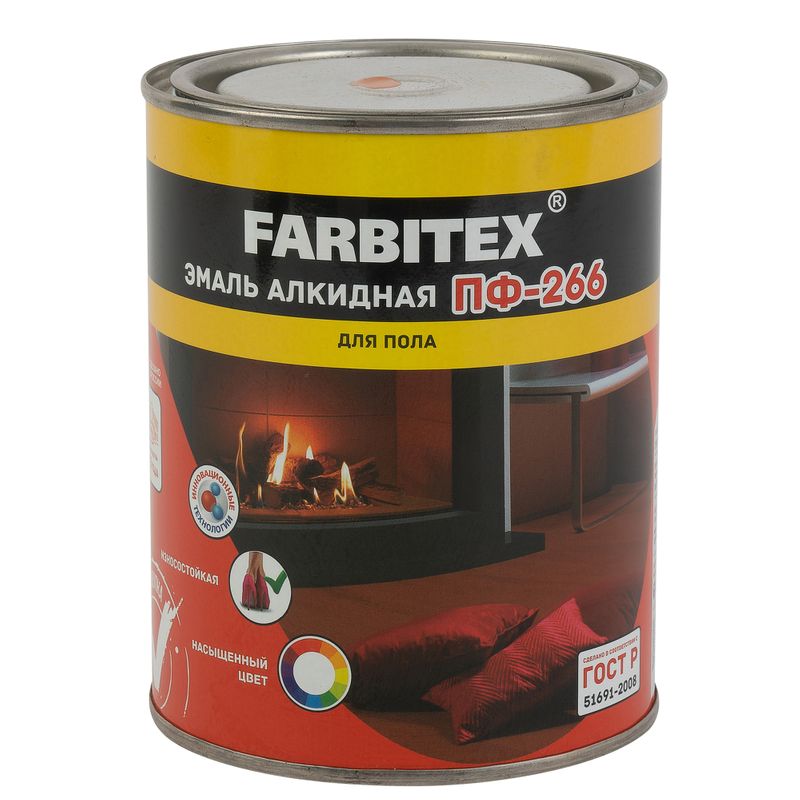 Эмаль ПФ-266 золотистый (0,8 кг) FARBITEX