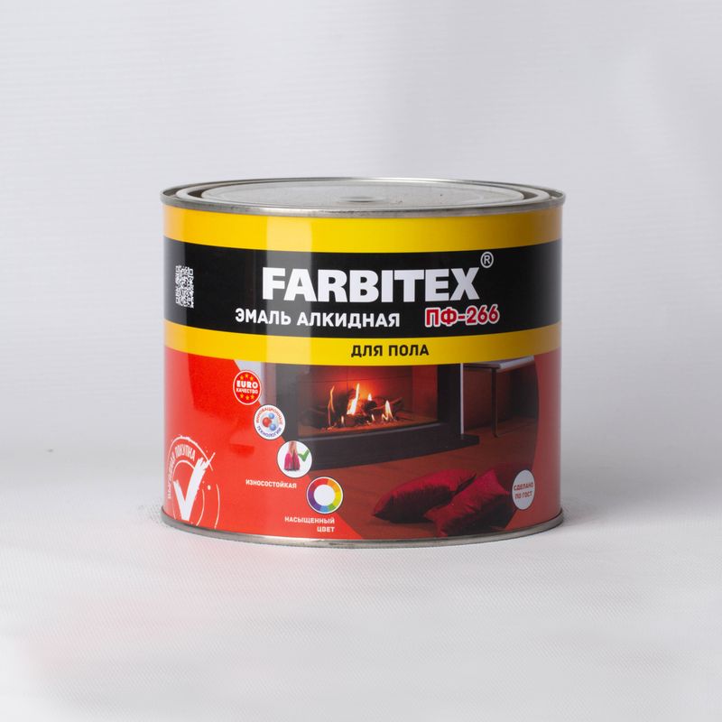 Эмаль для пола Farbitex ПФ-266 желто-коричневый 1,8 кг