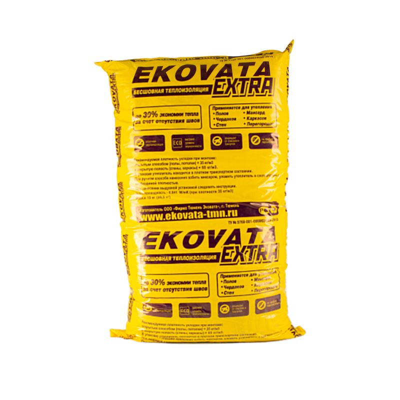 фото Вата целлюлозная эковата экстра 15 кг ekovata