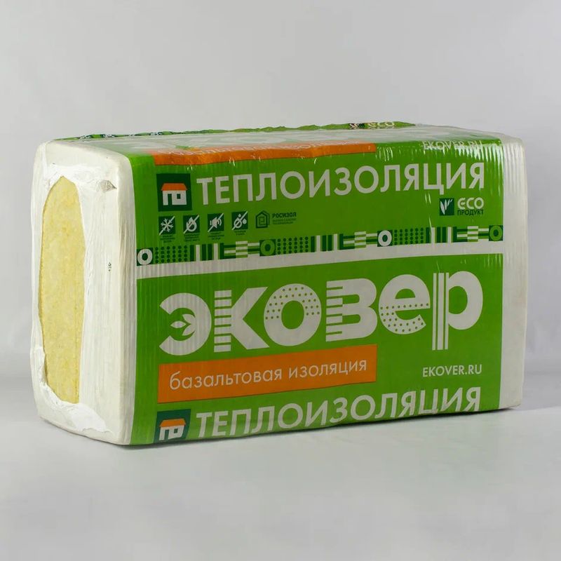 Утеплитель Эковер Лайт Универсал 28 кг/м³ 39λ (1000x600x50мм) 8 шт/уп