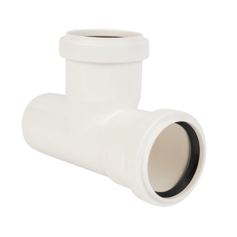 Тройник канализационный 50х50х87,5гр бесшумная Дигор ЛЮКС белый