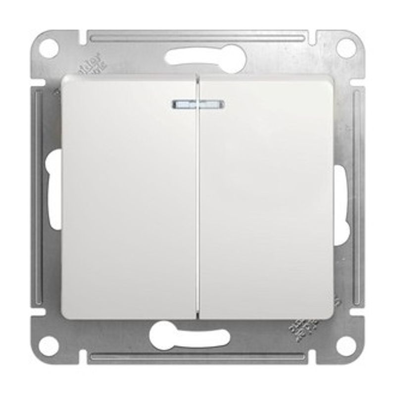 фото Механизм выключателя 2-кл. сп glossa 10а ip20 10ax с подсветкой бел. sche gsl000153 schneider electric