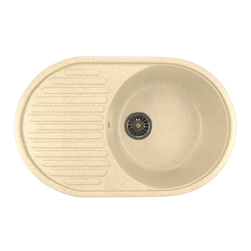 Мойка ML-GM16 овальная с крылом, бежевая (328), 455х720х180мм
