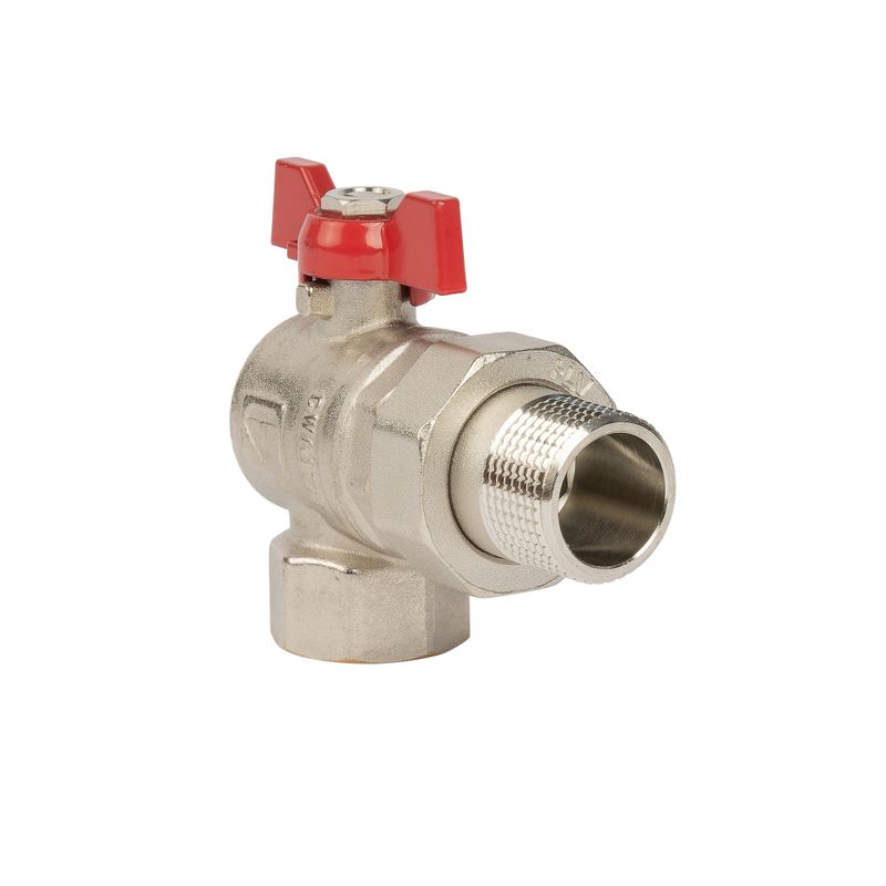 Кран шаровый со сгоном угловой 3/4" (бабочка) HLV