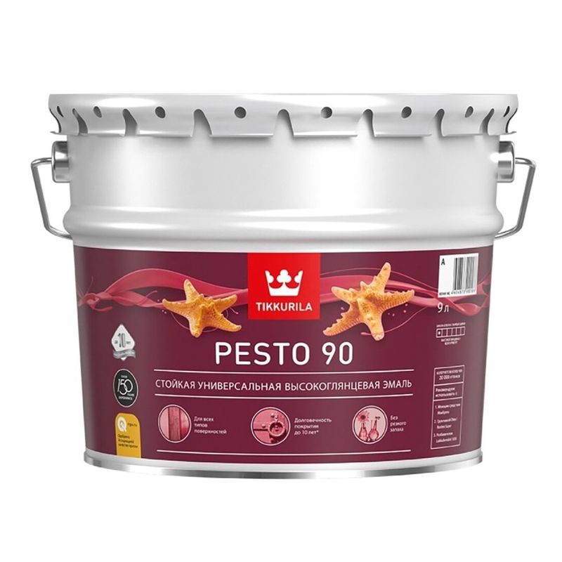 фото Эмаль алкидная tikkurila pesto 90 высокоглянцевая база а 9 л