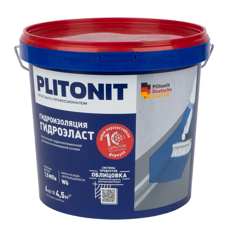  эластичная полимерная Plitonit ГидроЭласт, 4 кг .